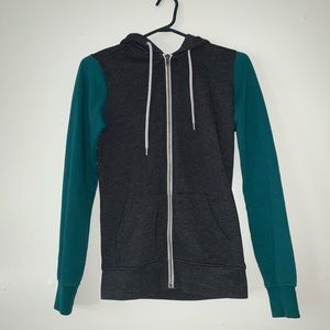 Zine green and grey zipper sweater